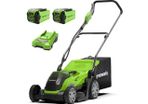 Greenworks 40V Cordless Lawnmower, 41cm Cutting Width, 50L Bag, 2 x 40V Batteries & One Charger
