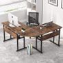 _L-shaped desk, computer desk corner desk, computer desk with tiltable drawing board, PC desk angle combination for office work study room Image 2