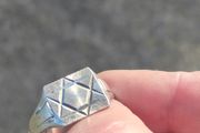Mid Century Star of David Sterling Silver Signet Ring