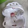 Rare Find Antique Rose Designed in Ireland  Bone China Bon Bon Basket Dishe. Image 3