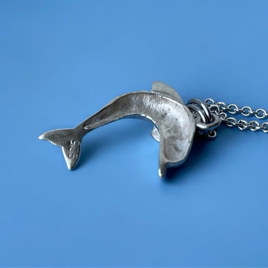 Silver dolphins set (ring and necklace)