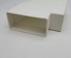 90o Flat Bend, Rectangular PVC Ducting, 110x54mm