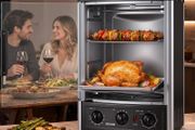 Countertop Vertical Rotating Oven 22L Rotisserie Shawarma Machine, 1500W Kebab Grill Roaster with Heat-Resistant Door, Drip Tray, Timer &amp; Temp Control, Kebab Rack with 7 Skewers