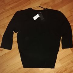 Black square neck jumper size 12 to 14
