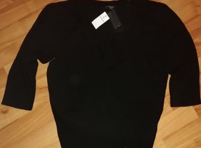 Black square neck jumper size 12 to 14