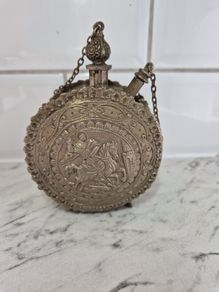 St. George. Pavur. Vintage Gunpowder flask Ottoman Empire. Greece. Balkans
