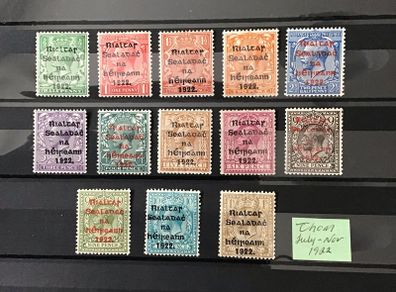 Ireland Collection of Thom Mint Overprints July - Nov 1922