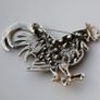 Enamel Rooster Brooch with Rhinestones Image 2