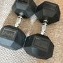 Rubber Hex Dumbbell Set (95kg Total) Pairs of 10kg, 15kg, 22.5kg Image 2