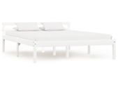 Bed Frame White Solid Pine Wood 120x200 cm