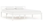Bed Frame White Solid Pine Wood 140x200 cm