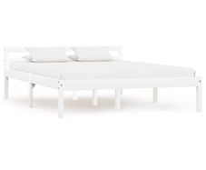 Bed Frame White Solid Pine Wood 140x200 cm