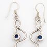 925 Vintage Sterling Silver And Lapis Lazuli Earrings Image 3