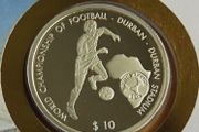 RARE Silver Football soccer world cup coin in stamp cover