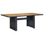Garden Table Dark Grey Poly Rattan and Solid Acacia Wood Image 5