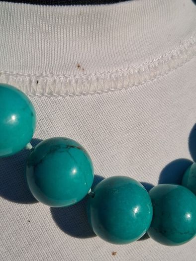 Turquoise Beaded Sterling Silver Necklace
