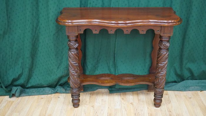 Carved Mahogany Hall Console