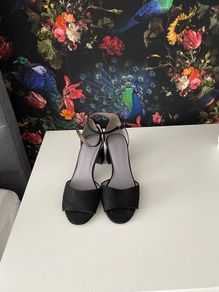 NEXT ladies black suede ankle strap sandals