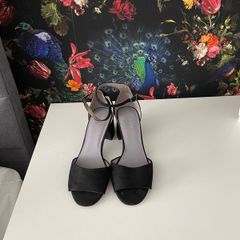 NEXT ladies black suede ankle strap sandals