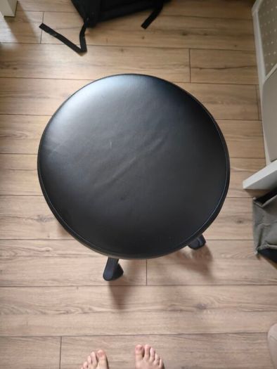 Black Adjustable Swivel Stool / Office Salon Chair on Castors