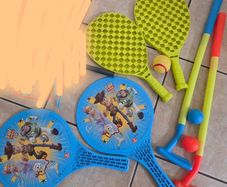 Toy rackets & golf club sets FREE