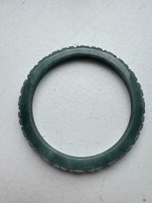 Bluewater Jadeite Type A Flower Carving bangle