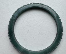 Bluewater Jadeite Type A Flower Carving bangle