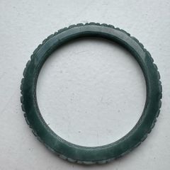 Bluewater Jadeite Type A Flower Carving bangle