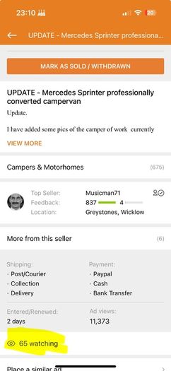 UPDATE - Mercedes Sprinter professionally converted campervan