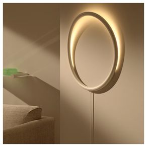 IKEA Varmblixt LED wall lamp, white metal/circle, brand new in box
