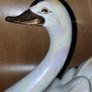 Vintage Large Iridescent  Swan Figurine on a clear brown acrylic base Image 9