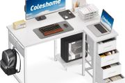 Computer Desk with Drawers 100x70 cm Corner for Home Office Reversible L Shaped Desks White