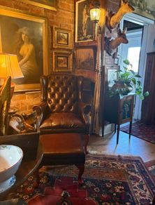 Beautiful Leather Armchair & Footstool