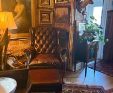 Beautiful Leather Armchair & Footstool