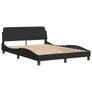 Bed Frame "Dover" Black 135x190 cm Double Velvet Image 2