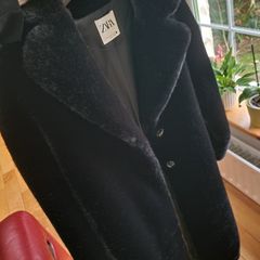 Black fur coat Zara