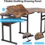 _L-shaped desk, computer desk corner desk, computer desk with tiltable drawing board, PC desk angle combination for office work study room Image 5