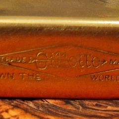RARE 1920s Gillette 18k Gold-Plated Brass Blade Box