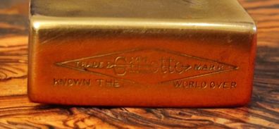 RARE 1920s Gillette 18k Gold-Plated Brass Blade Box