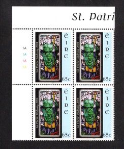 2004 Ireland St Patrick's Day Commemorative Stamp Plate Block 1A1A1A1A Mint Never Hinged (MNH)