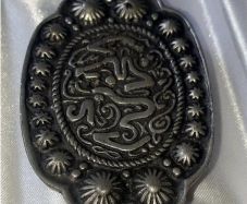 Pristine Vintage Ornate Silver Belt Buckle