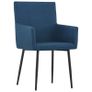 Dining Chairs with Armrests 6 pcs Blue Fabric Image 2