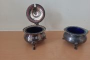 2 x small silver salt bowls