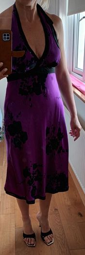 Oasis purple& black halter neck dress