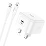Type C Wall charger C91B Founder PD20W UK set with cable (HOCO) Image 7