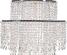 3-Tier Clear Chandelier Light Shade | Lamp Shade for Pendant Light Ceiling Light Shade Acrylic Crystal Chandelier Easy Fit Lampshades for Ceiling Lights for Living Room Bedroom Kitchen Hallway