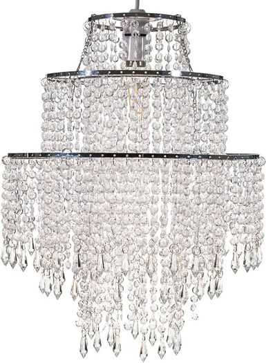 NEW SALE | 3-Tier Clear Chandelier Light Shade | Lamp Shade for Pendant Light Ceiling Light Shade Acrylic Crystal Chandelier Easy Fit Lampshades for Ceiling Lights