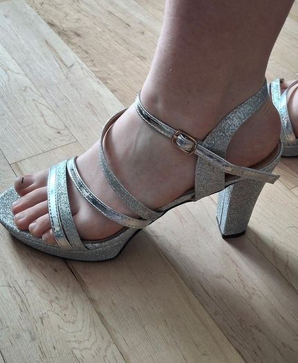 Debs Or Ty Ball Dress and beautiful mid heel silver shoes