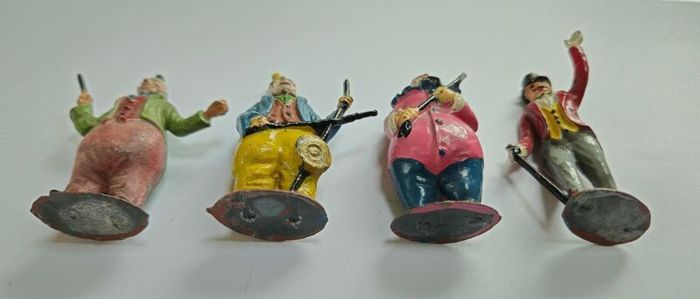 Vintage TIMPO TOYS Clown Band - Vintage Timpo Toys Hollowcast Metal Figures
