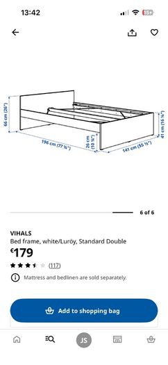 IKEA Vihals Double Bed Frame